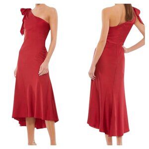 Mac Duggal One Shoulder Red High Low Formal Dress 55387 NWT Size 4